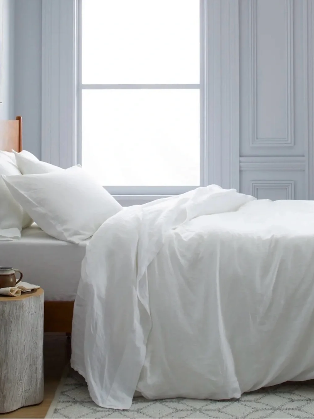 NWOT Quince European Linen 1 Pc Duvet Cover, Full/Queen (White)
